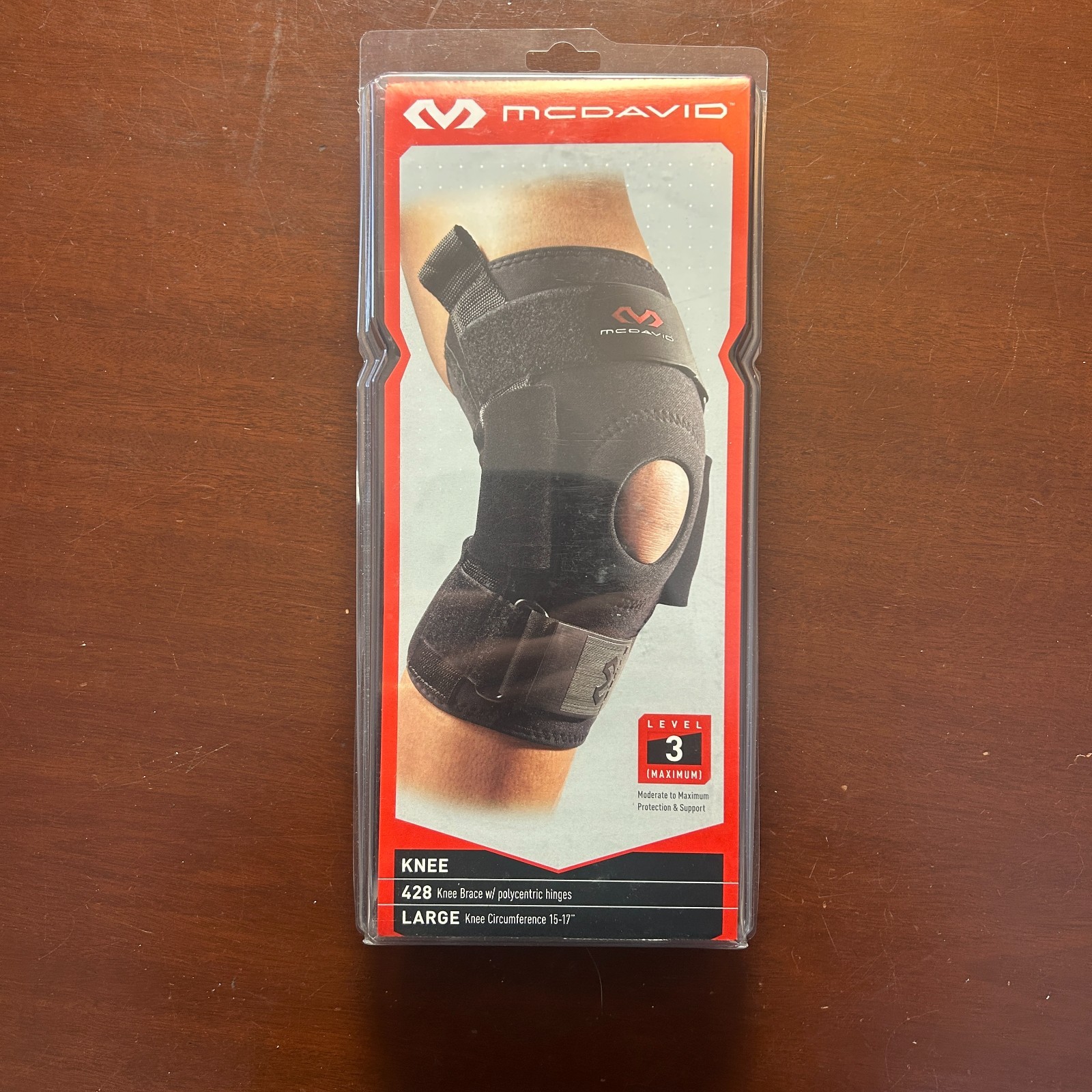 McDavid Level 3 Knee Brace Polycentric Hinges 428 Large 15″-17″ New In Box