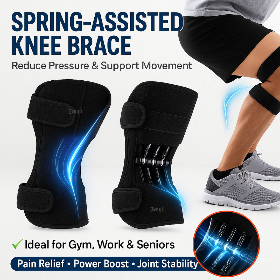 Adjustable Heavy Duty Knee Brace Support with Spring System Joint Pain Relief