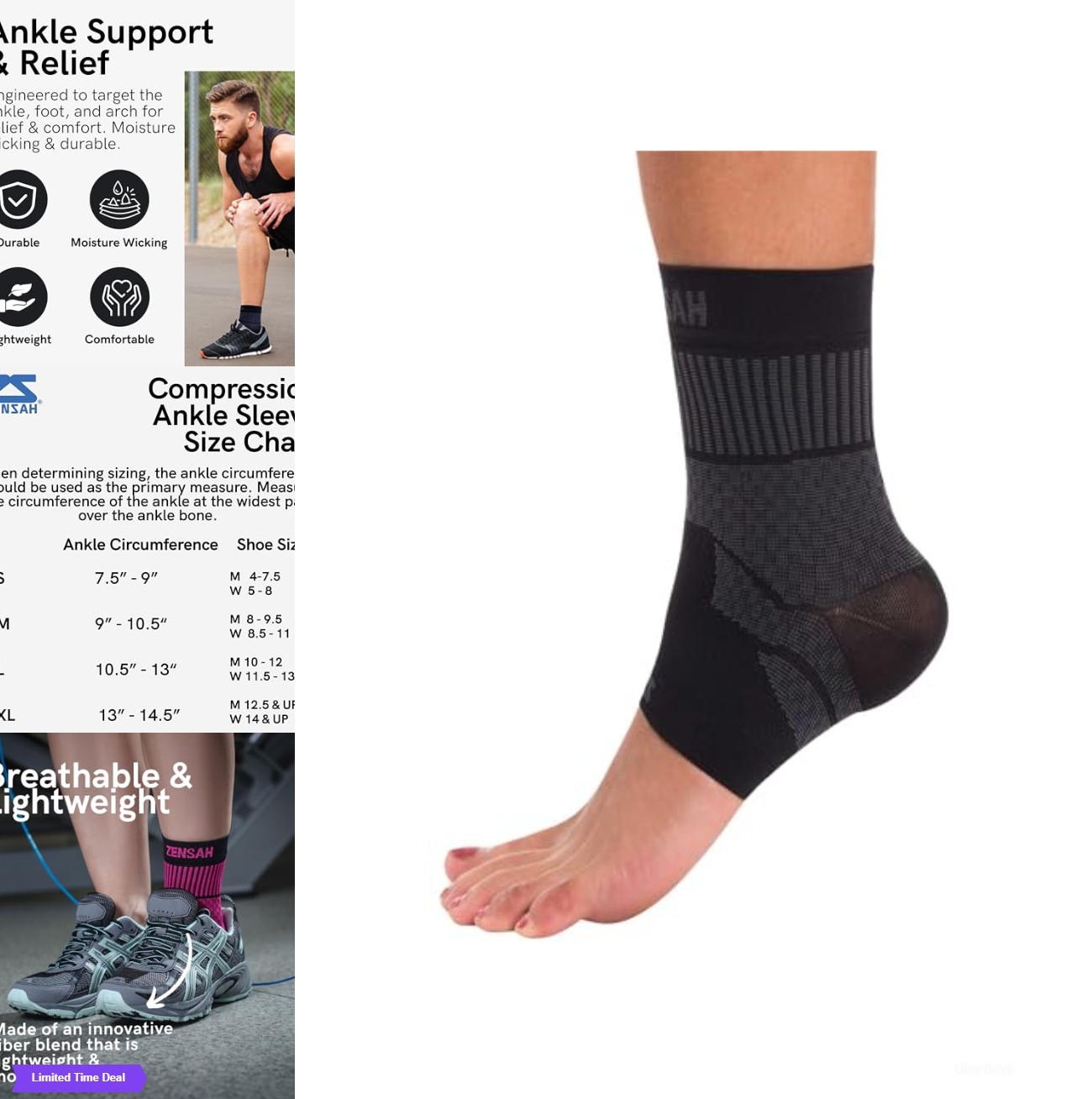 Compression Ankle Brace Sleeve Support for Running Soccer Sprains Pain Relief