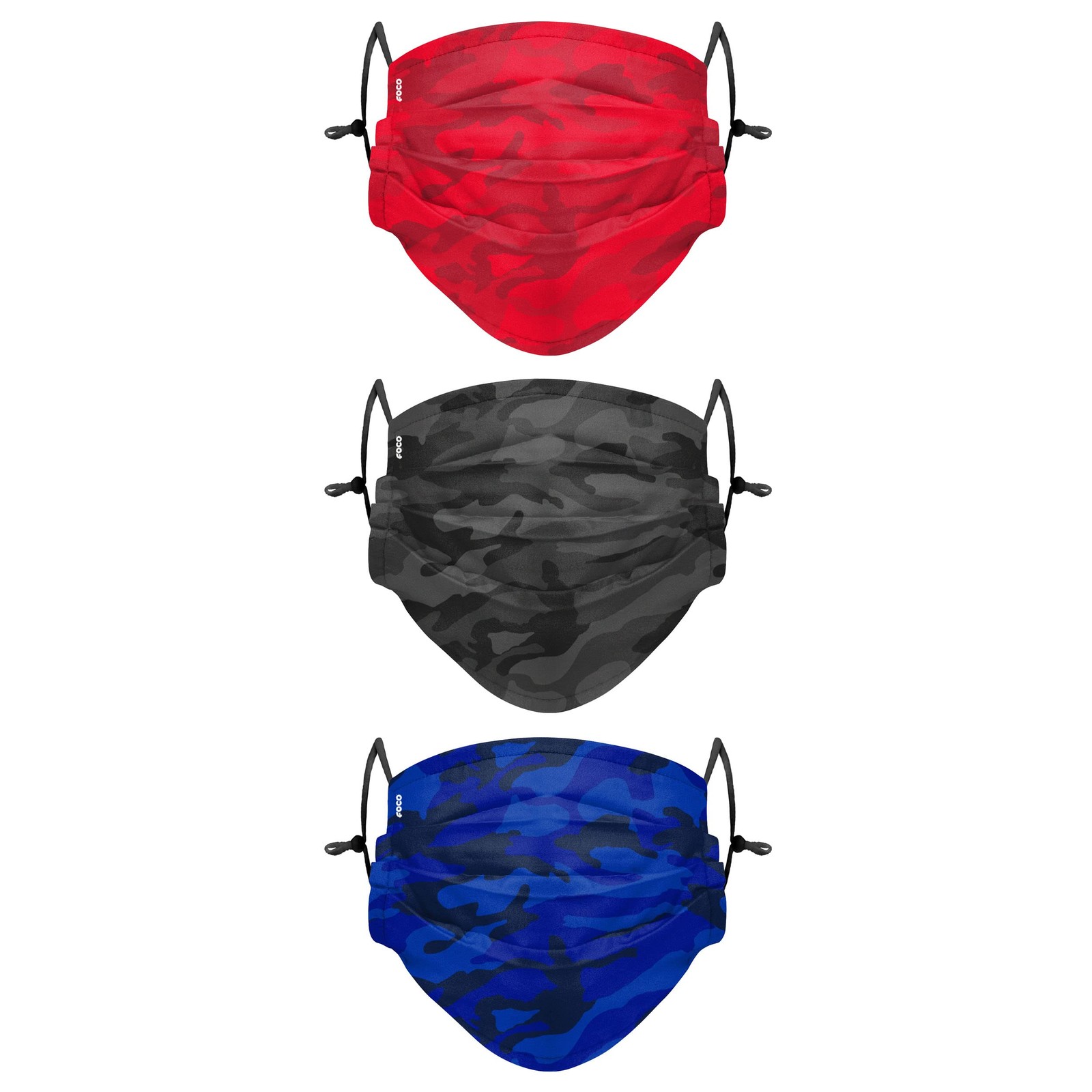 Foco Camo Adjustable 3 Pack Face Cover Facecover-3Pk
