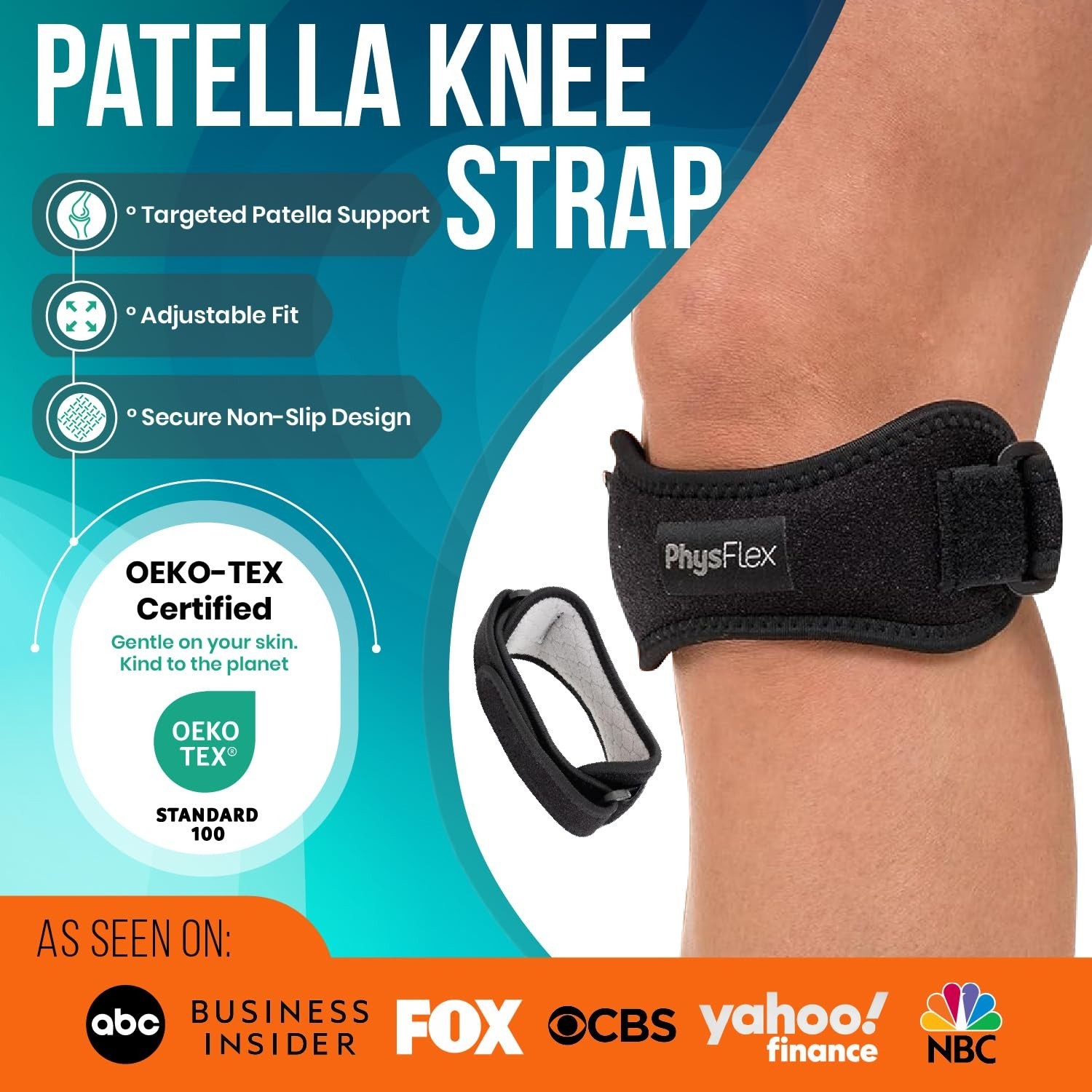 2 Pack Adjustable Patella Knee Brace – Support for Running, Hiking, Basketball,