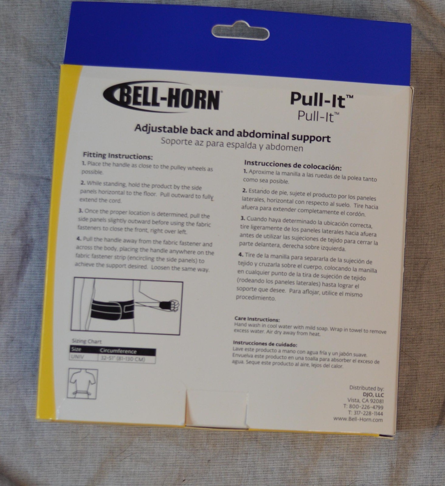 Bell-horn Pull-it adjustable back and abdominal support Black BH-301 Rev C
