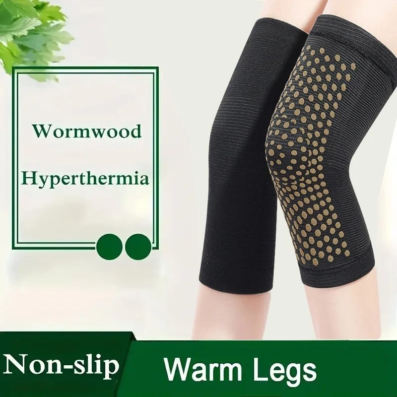 Wormwood Knee Support Brace Heating Latex Compression Knee Pain Relief Sleeve