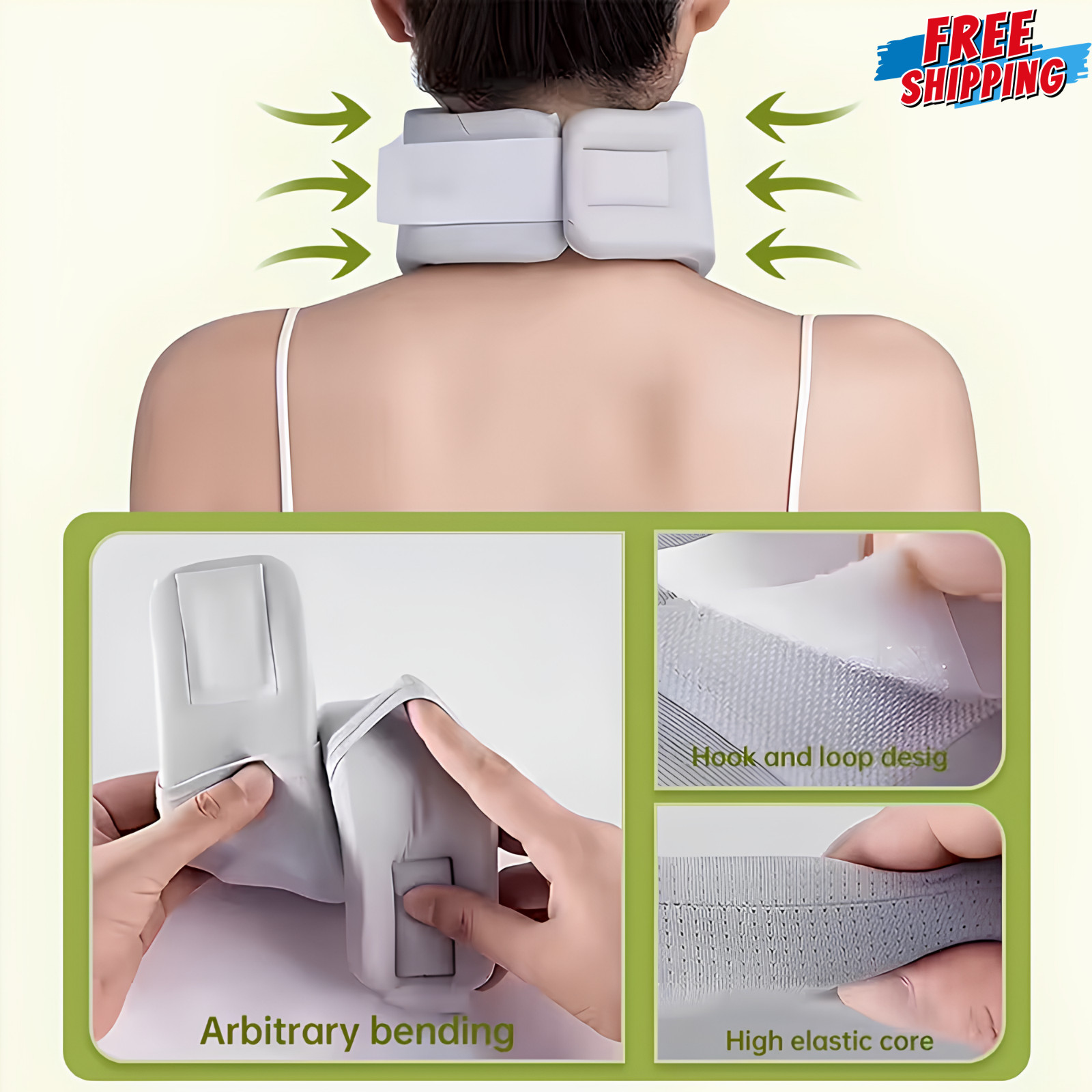 Adjustable Soft Cervical Neck Collar Foam Brace Support Breathable Gray