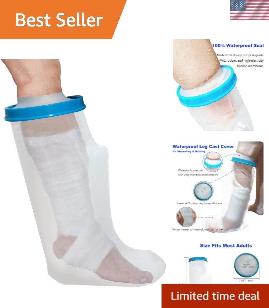 Waterproof Leg Cast Cover for Showering Reusable Adult Short Leg Protector Cast