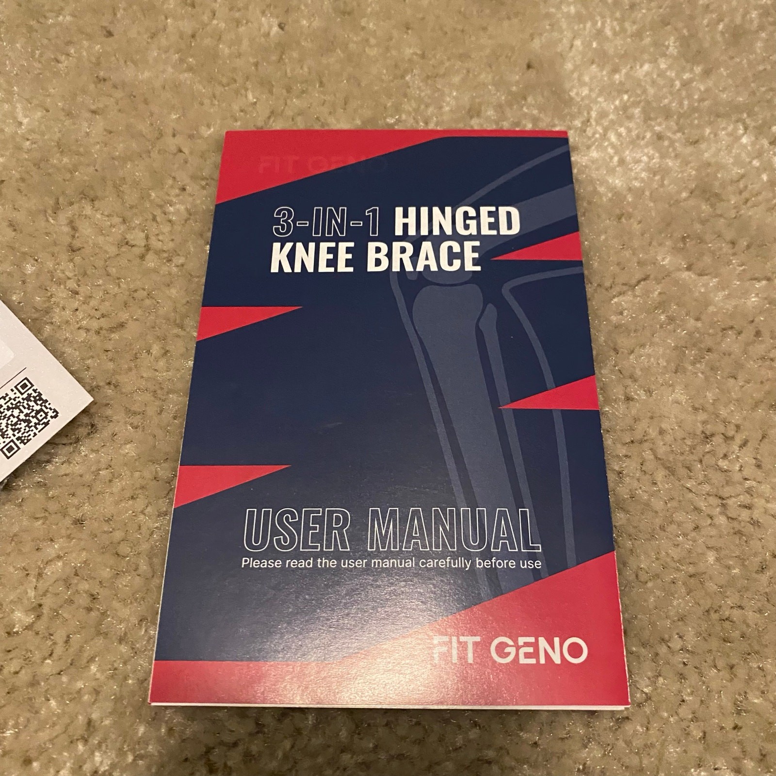 New Fit Geno 3-in-1 Hinged Knee Brace in Black Size Large Black Open Box