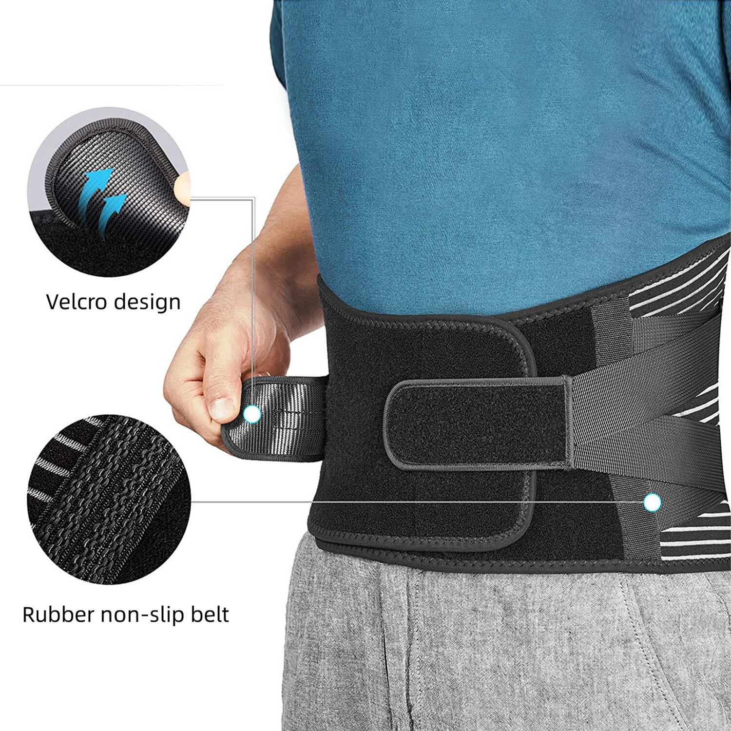 Men Women Back Brace for Lower Back Pain Relief Lumbar Support Belt Sciatica US