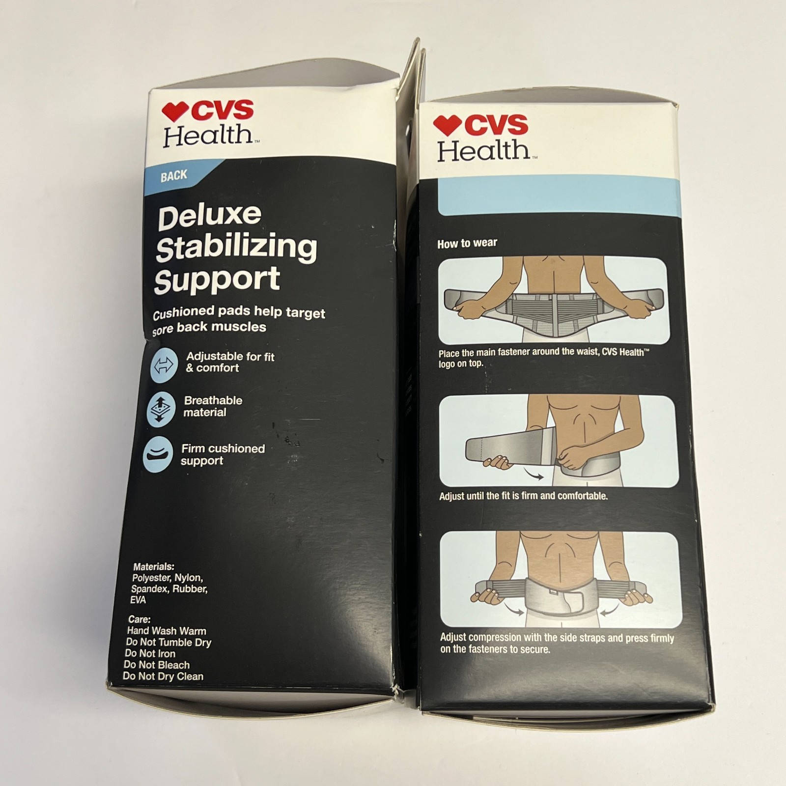2 CVS Firm Support Back Deluxe Stabilizing Support L/XL NEW