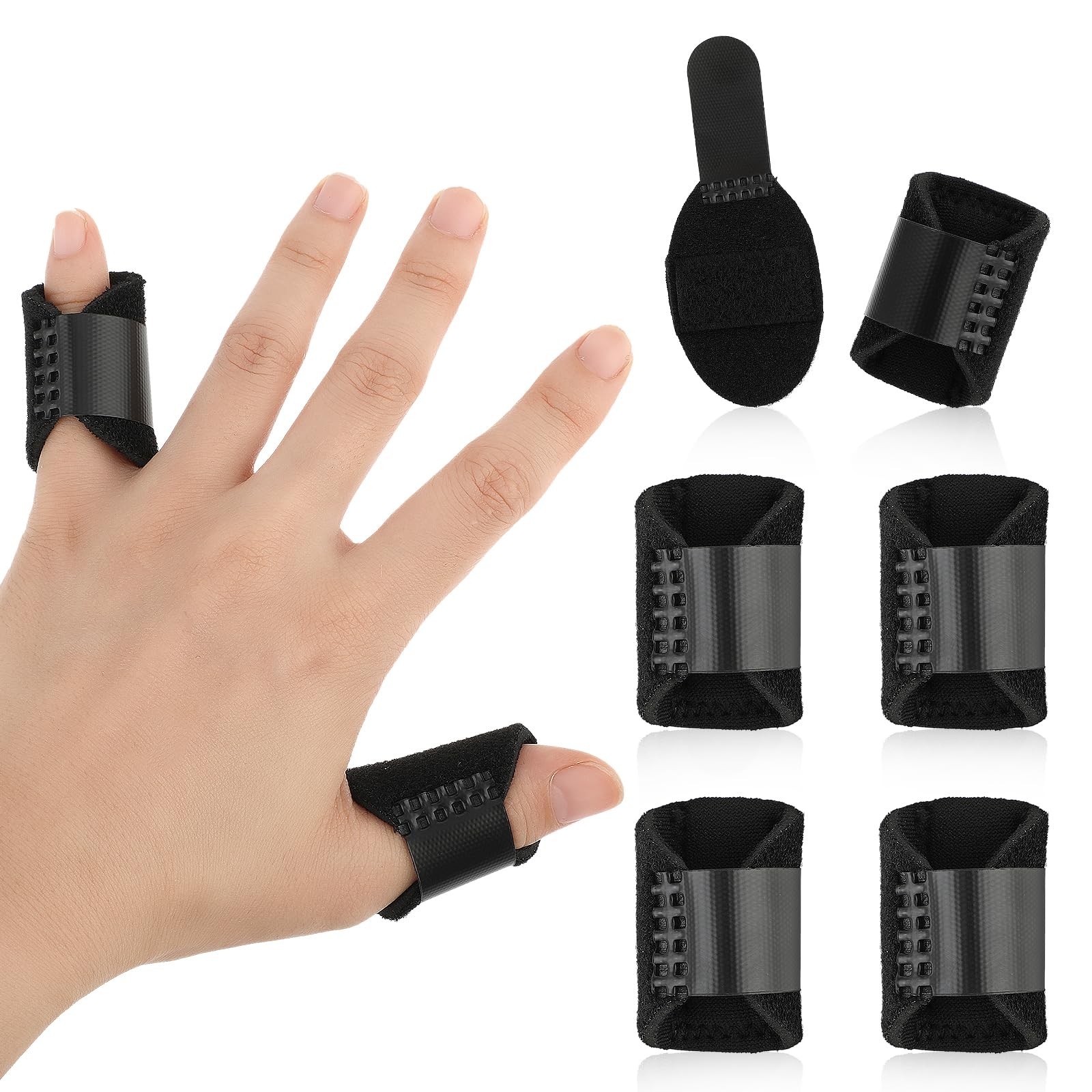 DIVINA VITAE 5PCS Trigger Finger Splints, Thumb Brace One Size, Black