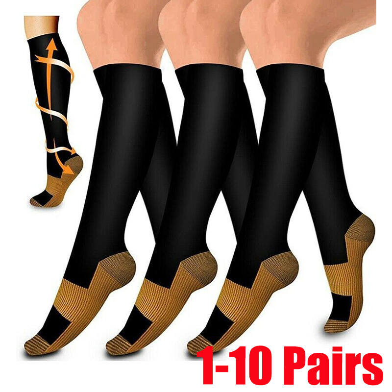 1-10Pairs Compression Socks Women Men Support Varicose Feet Sports Socks Lot XXL