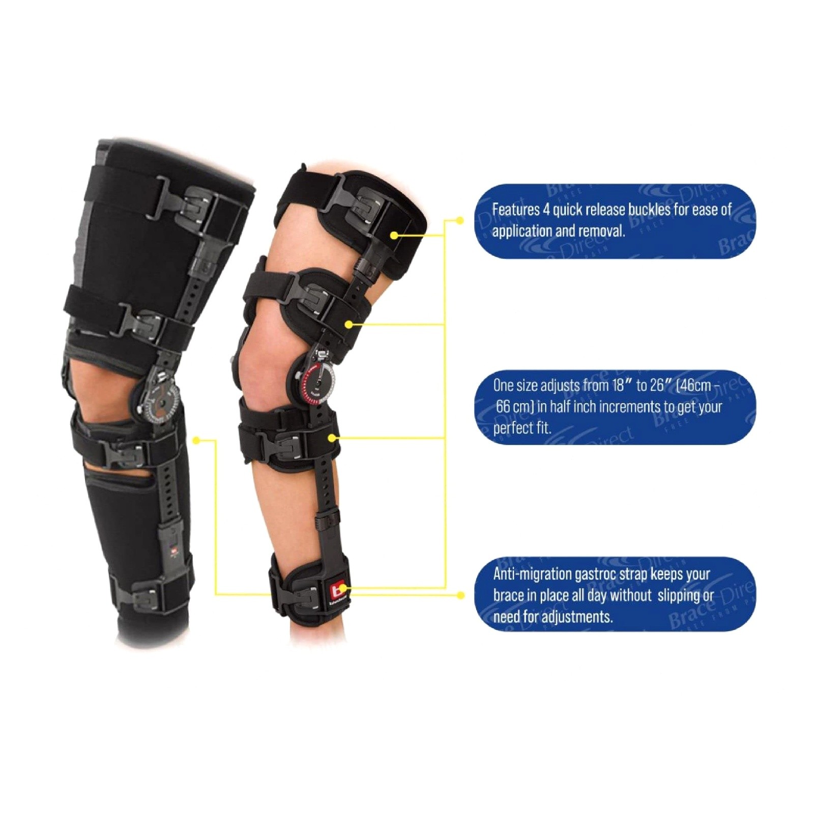 Breg Bledsoe G3 Post-Op Knee Brace Adju G3, Cool, Open Cell Foam Pads, Universal