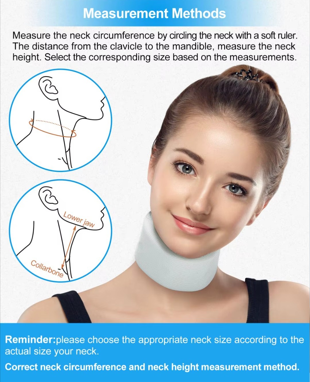 Adjustable Neck Brace Support Wrap Soft Foam Cervical Collar Neck Pain Relief