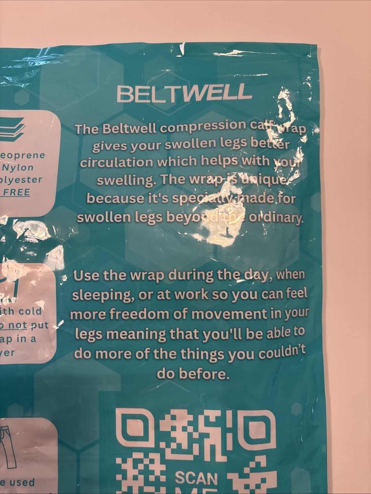 Beltwell Adjustable Calf Compression Wrap For Lymphedema Large Short Black 6627