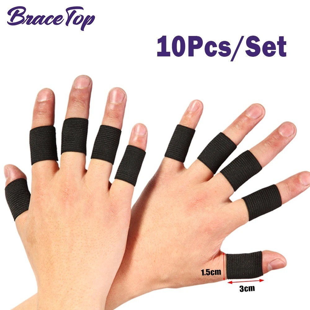10pcs Finger Compression Sleeves Protector Support Pain Management Elastic Fiber