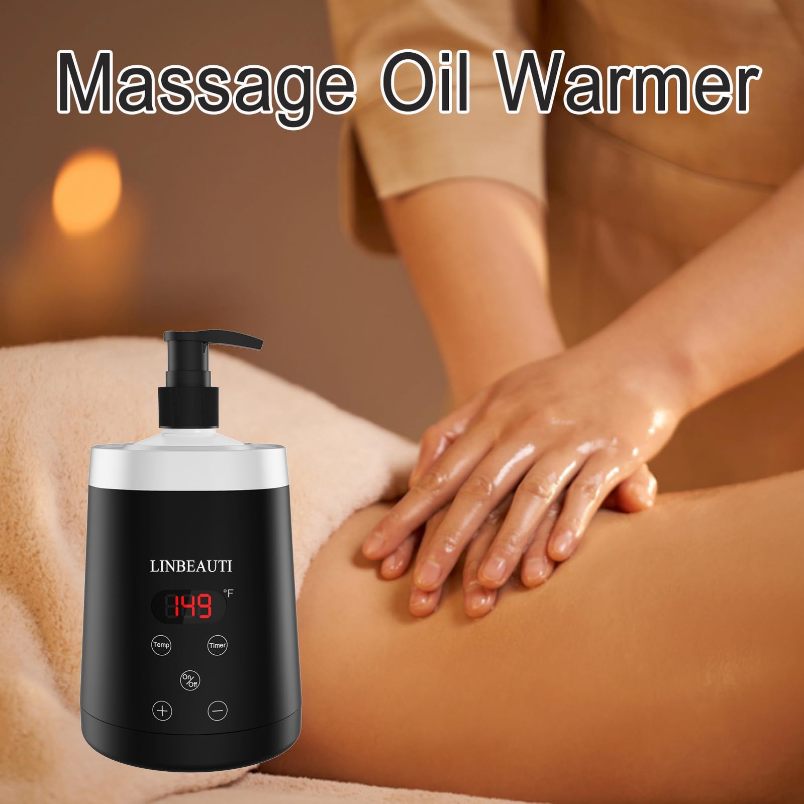 Massage Oil Warmer Bottle Professional Lotion for SPA, Automatic black