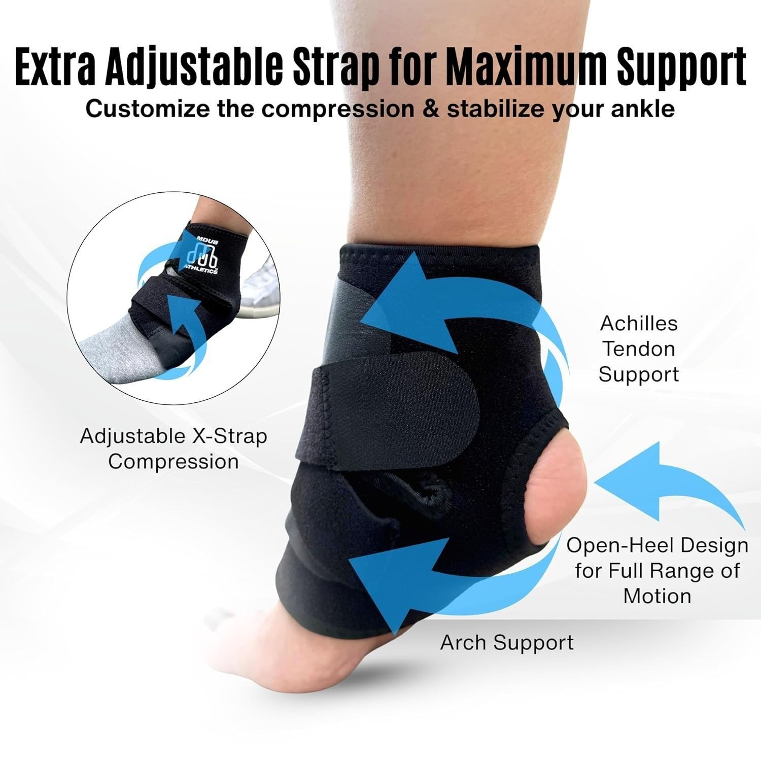 MDUB Light Ankle Brace 1 Pack – Achilles & Plantar Fasciitis Pain Relief Support
