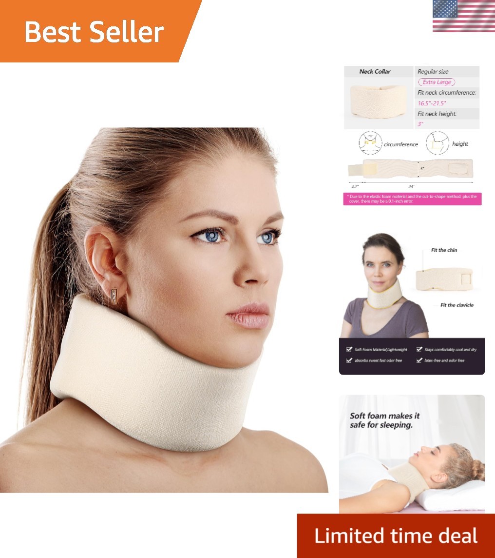 XL Soft Foam Neck Support Brace – Ideal for Neck Pain Relief and Injury Recovery
