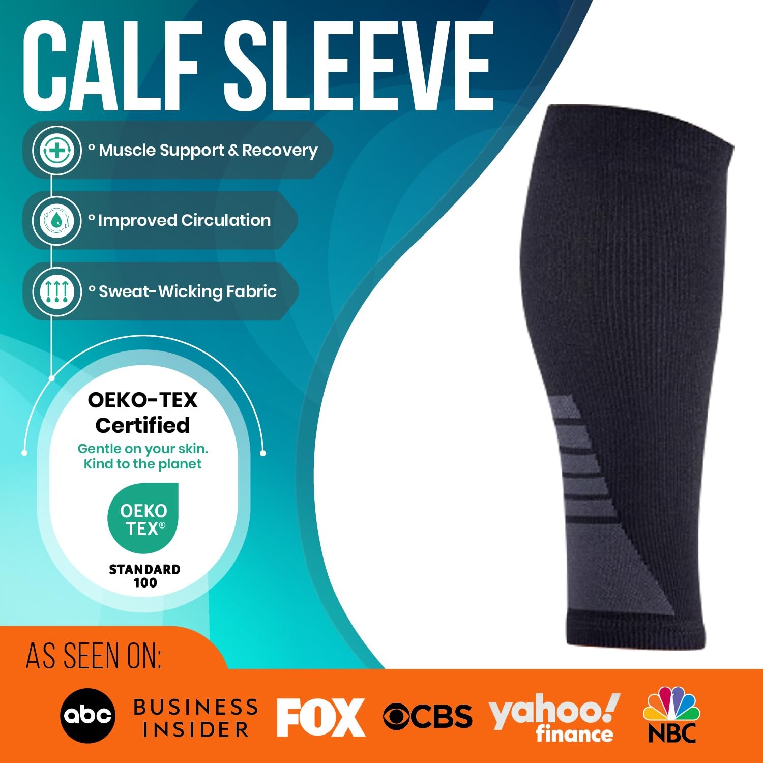Calf Compression Sleeves for Men and Women – (1 Pair) Footless Compression So…
