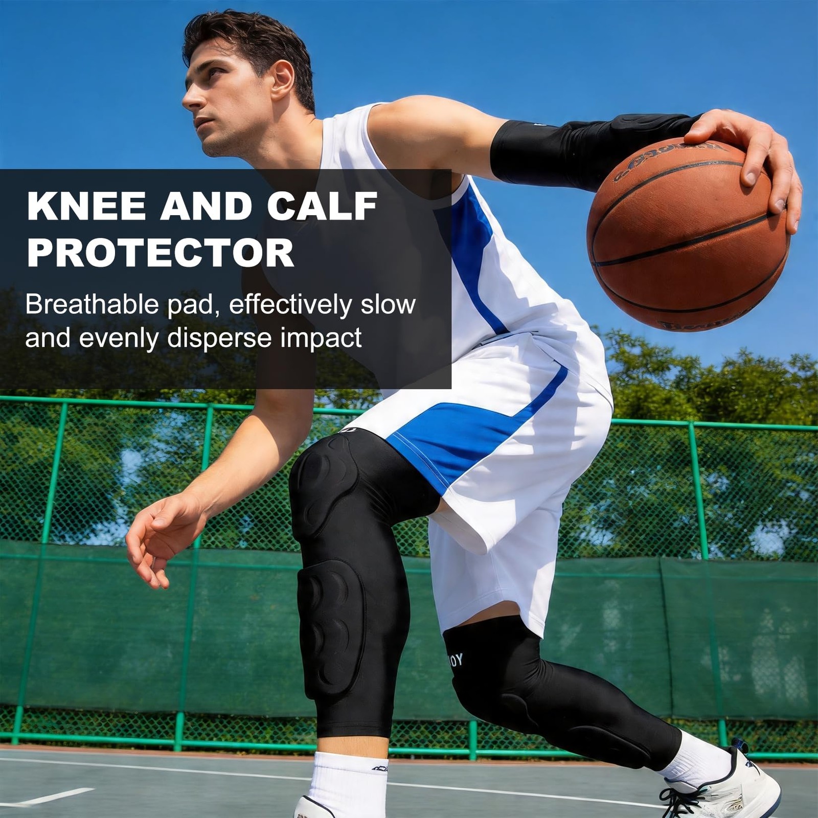 13MM Knee Pads with Shin Guard Pads,Calf Pads Protector, Padded Compression L…