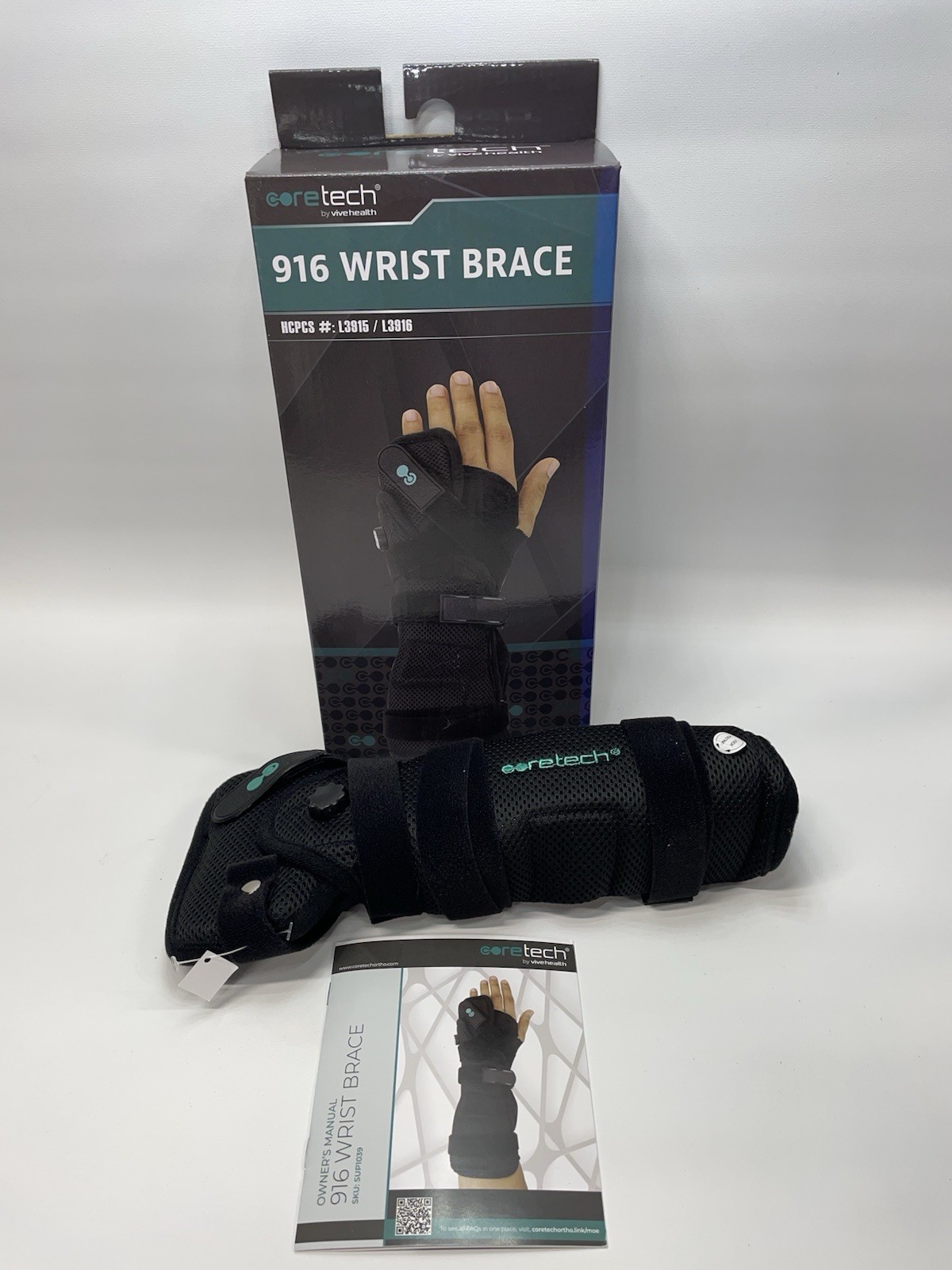 New Open Box – CORETECH 916 Left/Right Universal Wrist Brace/Splint – Black