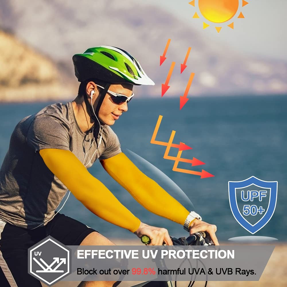 UV Sun Protection Compression Cooling Arm Sleeve for Men Sports