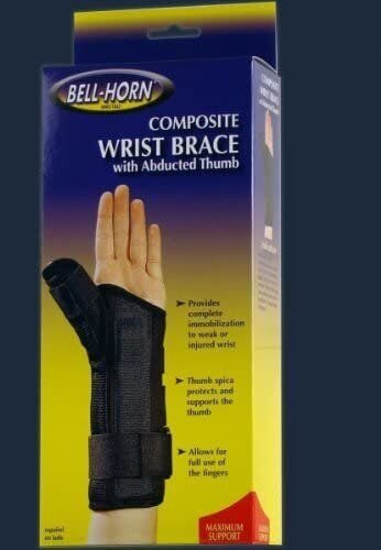 Composite Wrist with Abducted Thumb in Black Size: Large, Wrist: Right