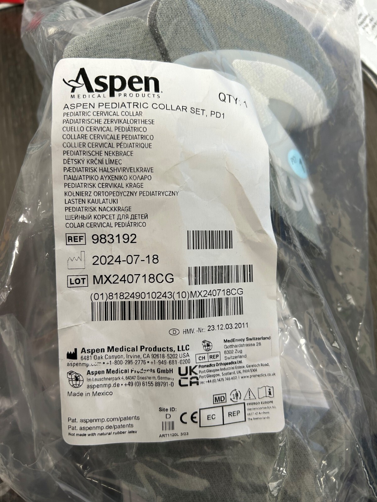 Aspen Pediatric Cervical Collar Set PD1 983192