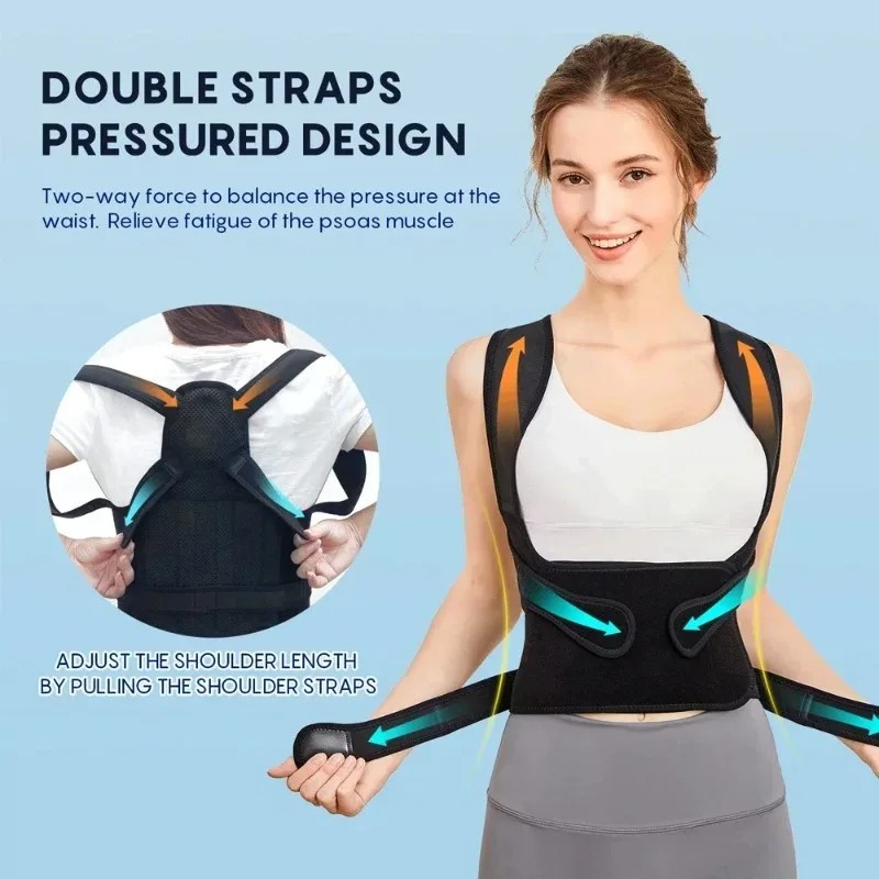 FUBEICHLY Back Brace Posture Corrector Adjustable Spine Support Belt
