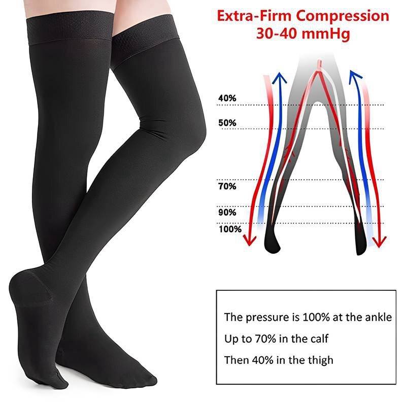 Anti Embolism Compression Stockings 15-20 mmHg Thigh High Ted Hose Socks Unisex