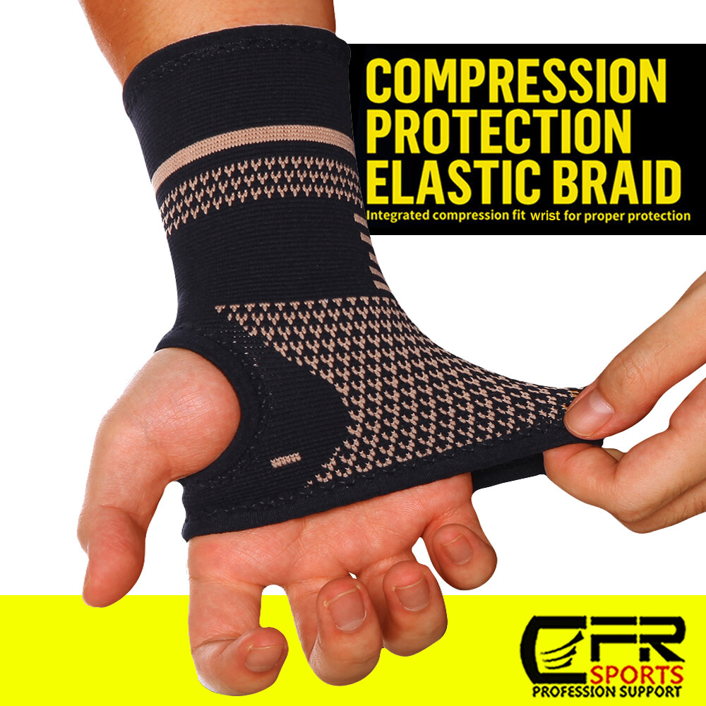 Copper Wrist Brace Support Compression Sleeve Arthritis Gym Carpal Tunnel Hand