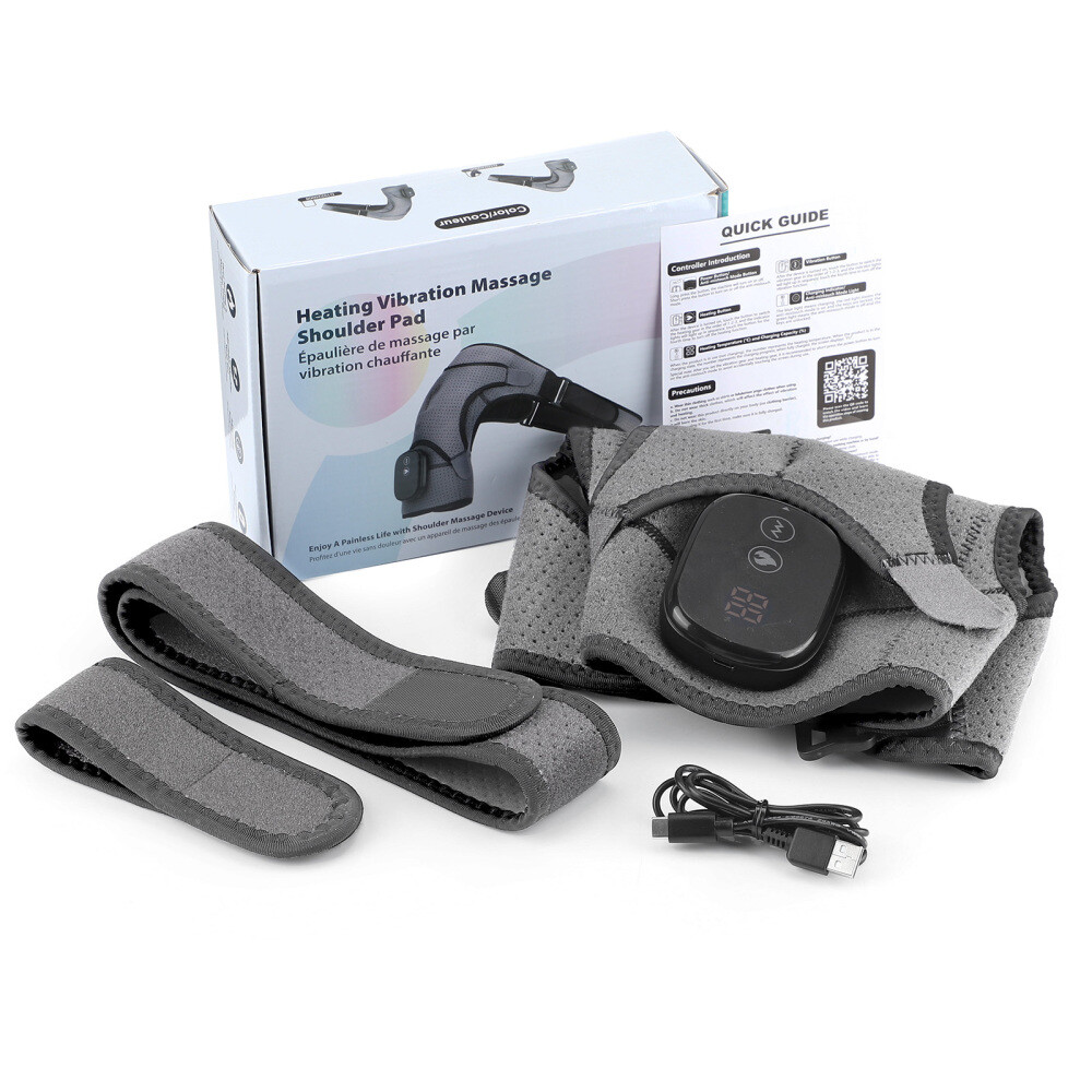 Electric Heated Vibration Shoulder Massager Brace Rotator Cuff Joint Pain Relief