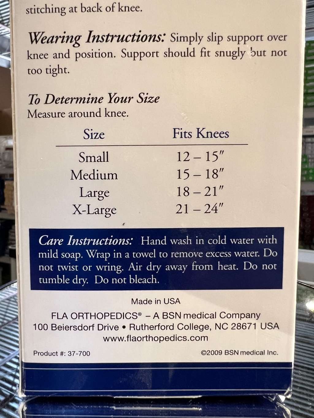 FLA X-Large Knee Support Elastic Pullover White