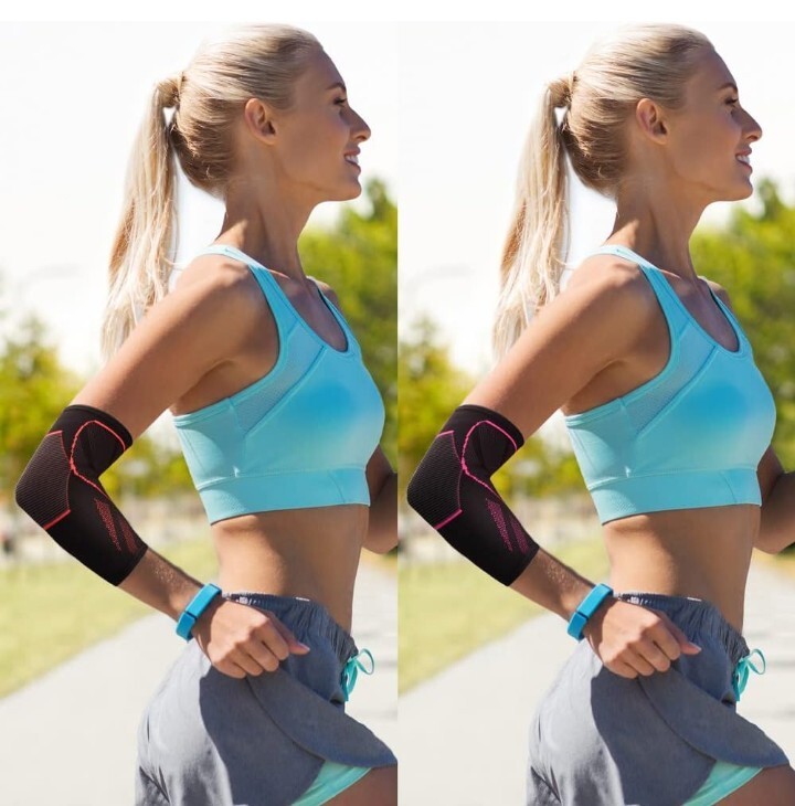 CYCLXY Elbow Compression Sleeve 1 Pair Tennis Elbow Braces for Tendonitis XL