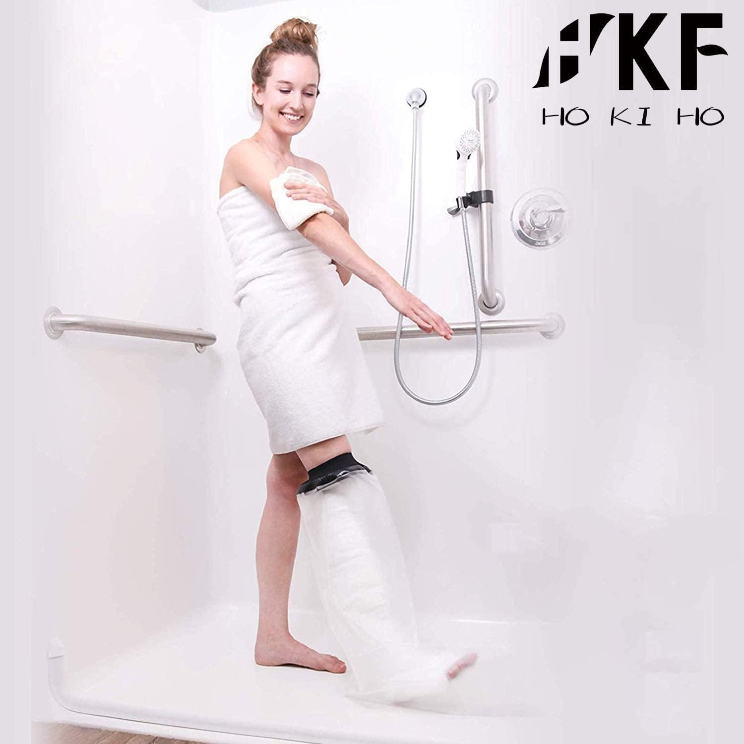 Waterproof Adjustable Knee Cast Cover for Shower – Adult Short Leg Protection