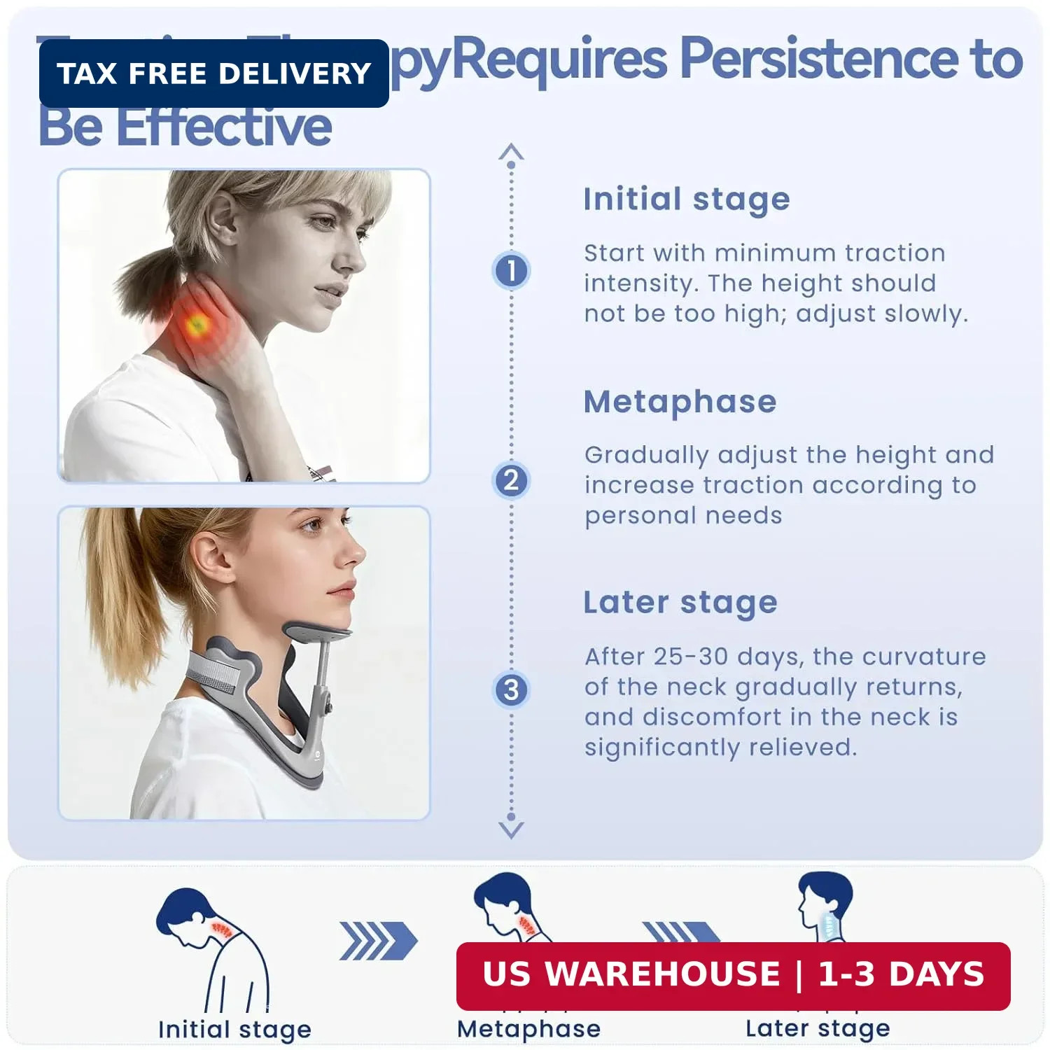 Posture Corrector for Neck & Cervical Spine Alignment – 360° Adjustable Neck Col