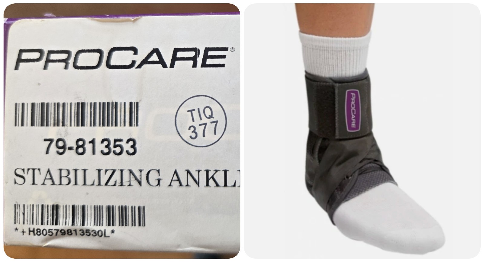 PROCARE Stabilizing Ankle Support 79-81353 SMALL Left or Right Foot NIB
