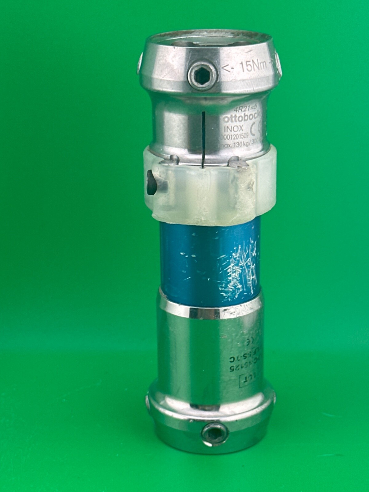 Prosthetic component adapter part. Pylon with tube clamp.