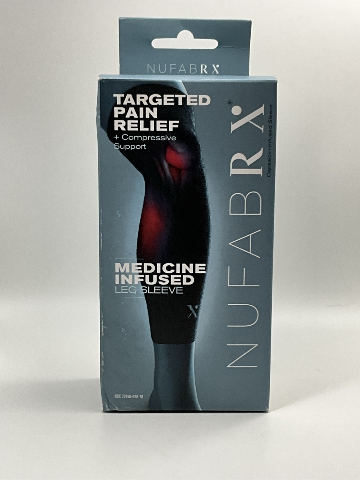 Nufabrx Leg Compression Sleeve for Pain, Thigh, Calf and Knee Brace, Sz Large/XL