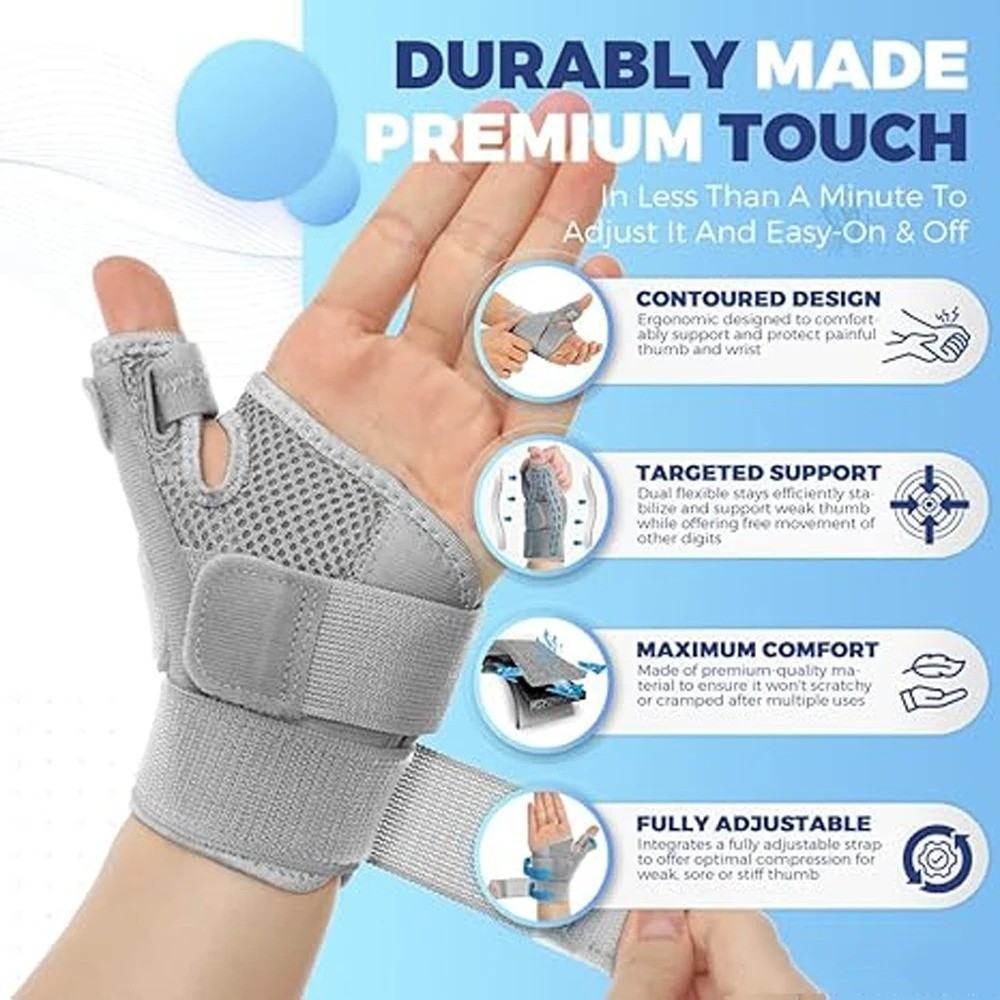 Thumb Wrist Support Brace Carpal Tunnel Sprain Splint Arthritis Left Right Black