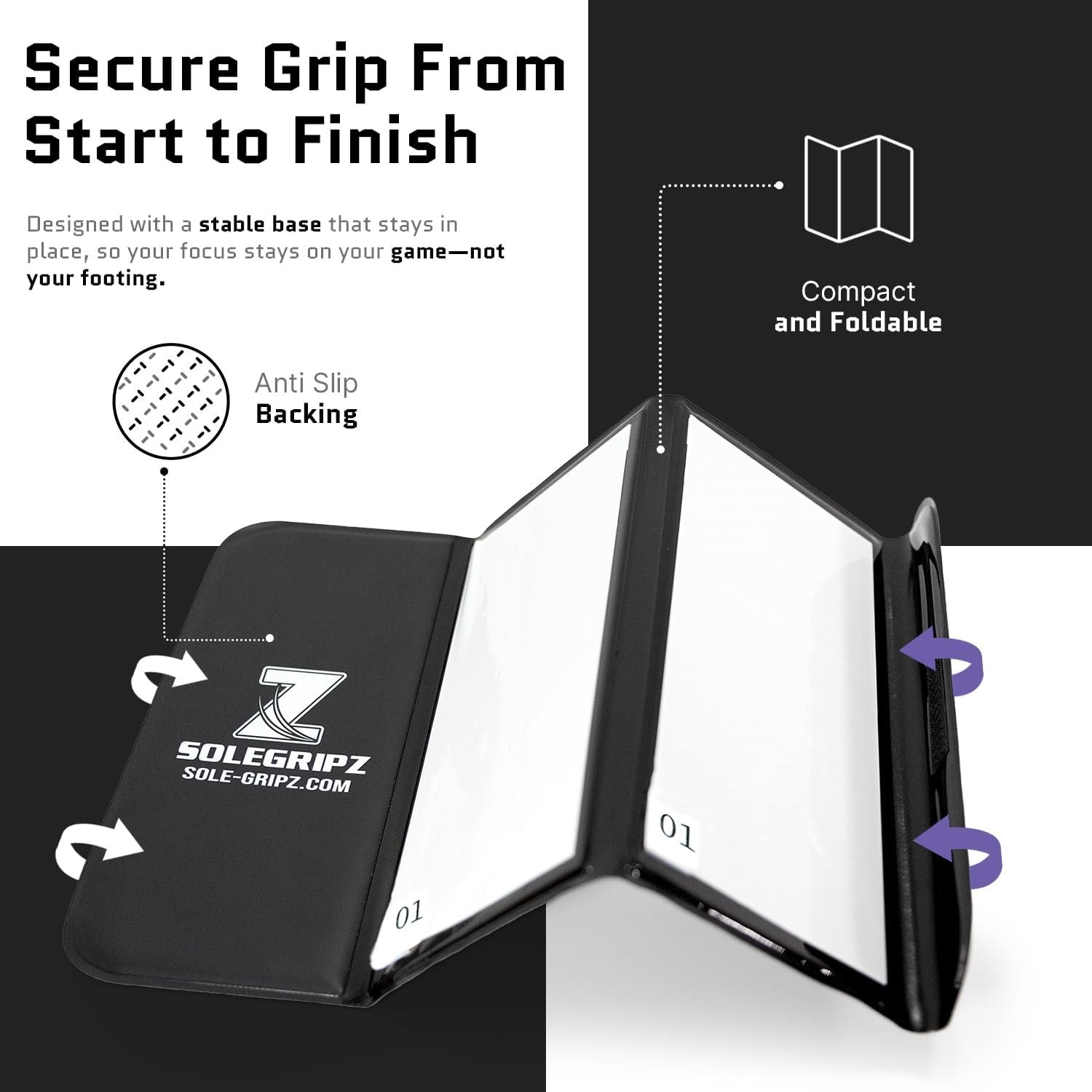 Portable Basketball Sticky Mat & Replacement Sheets – Foldable, Black/White