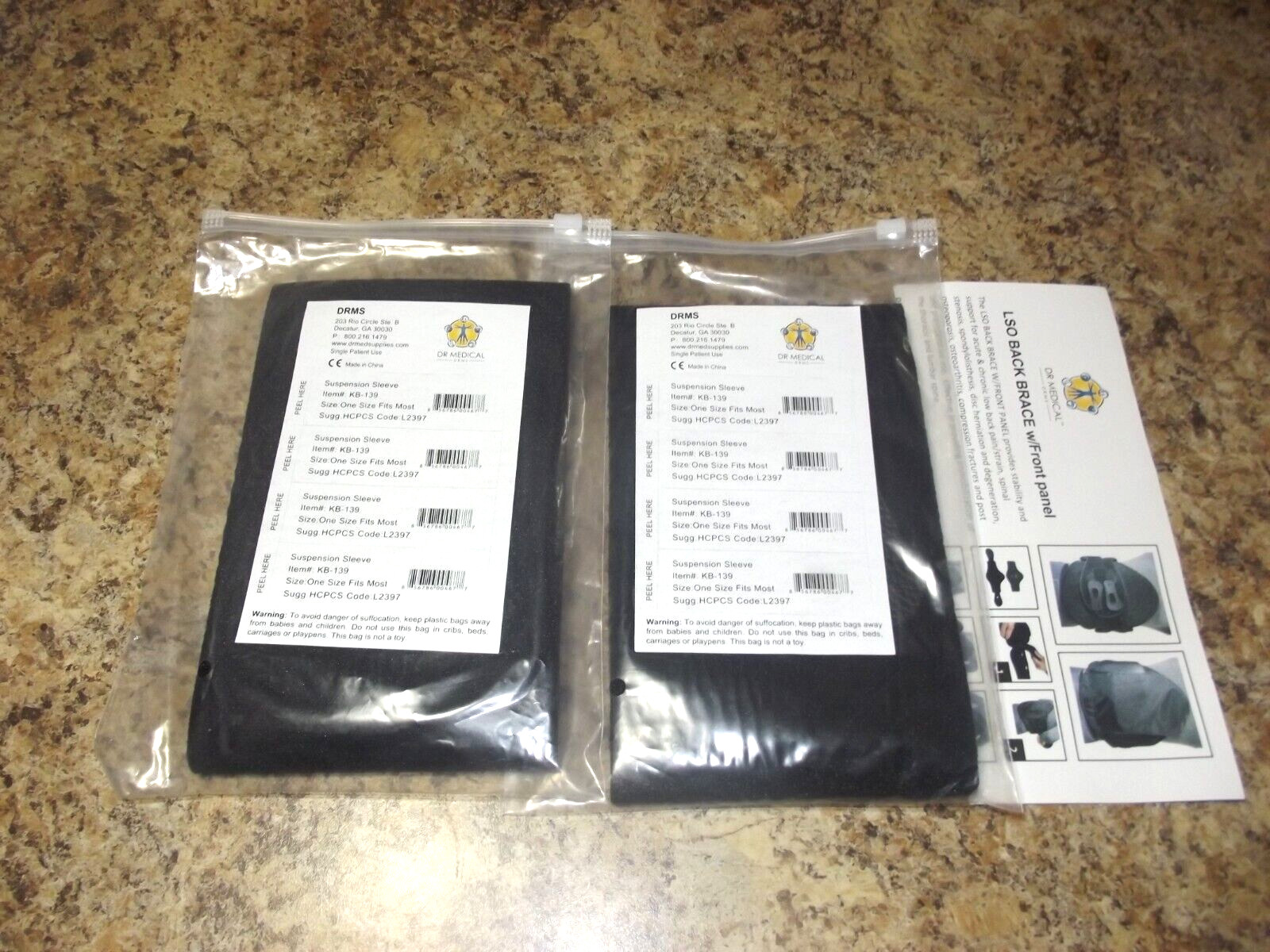Dr Medical Universal Size DRMS LSO Back Brace BB-159 Knee Suspension Sleeves 139