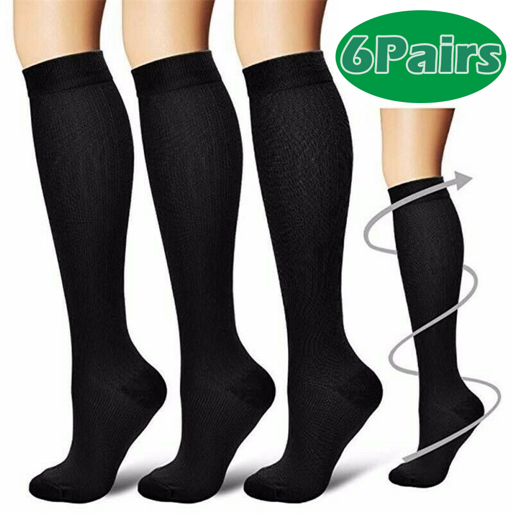 6 pares Medias de compresión para hombres y mujeres Profesionales 20-30 mmHg….