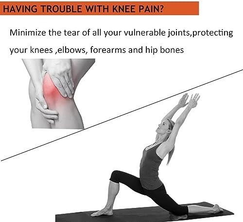 Yoga Knee Pad Set of 2 TPE Foam 0.78 Inch Thick Non-Slip Meditation Kneeling