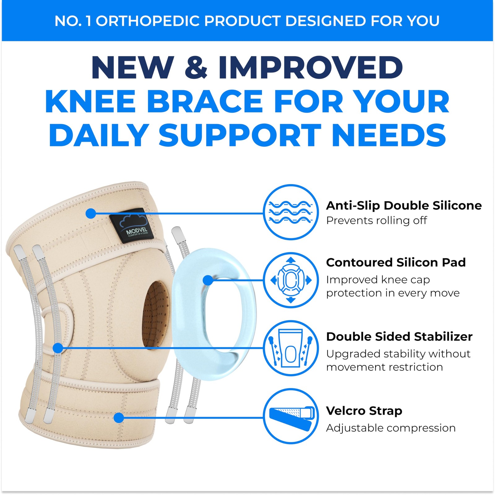 ELITE Knee Brace for Men & – Patella Pads & Side Stabilizers for ACL, Meniscu…