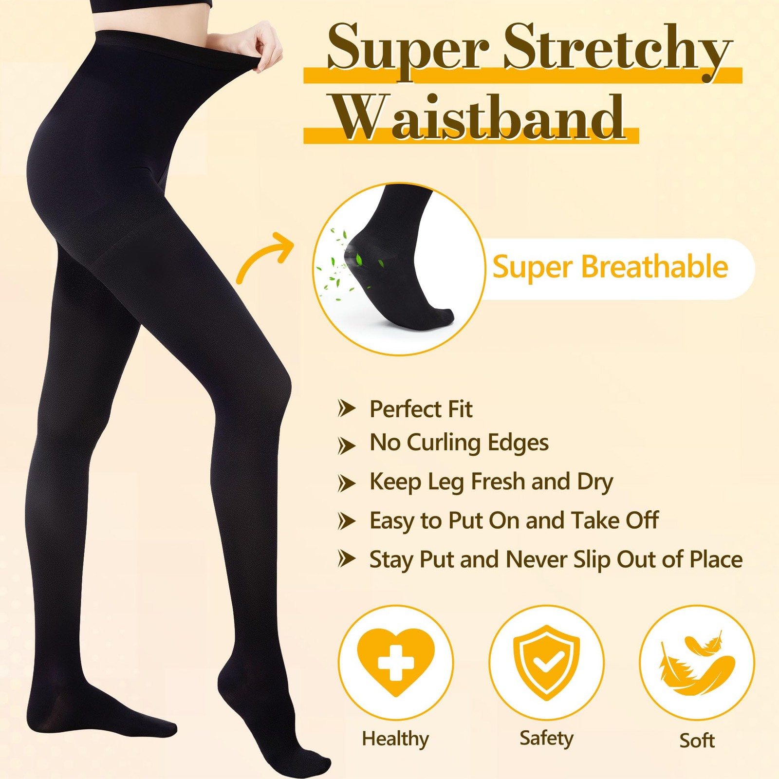 Compression Pantyhose for Women Men, 20-30 mmHg Graduated Compression Tights,…
