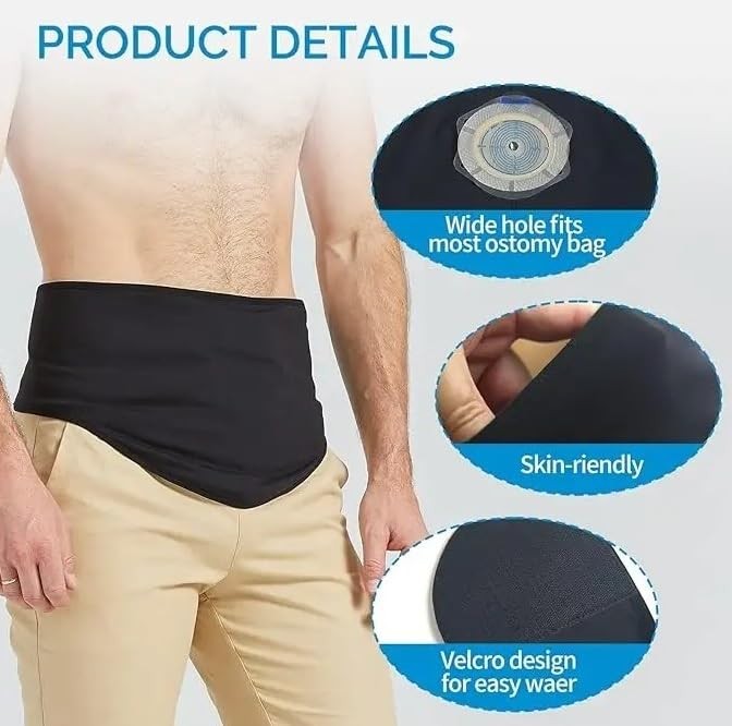 Ostomy Colostomy Hernia Support Belt – Stoma Medium(waist size:34″-37″)