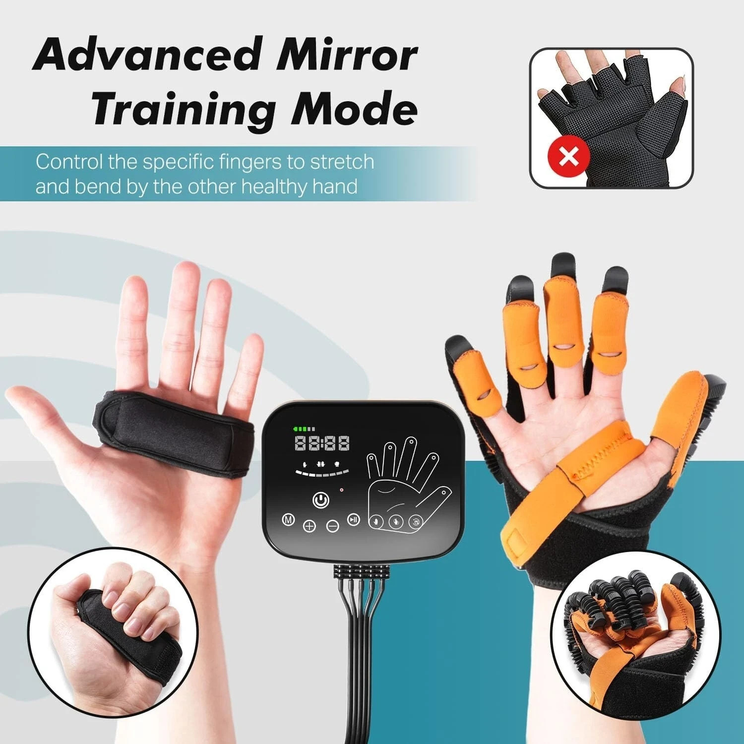 Hand Rehabilitation Robot Gloves for Finger Hemiplegia Recovery Trainer Right L