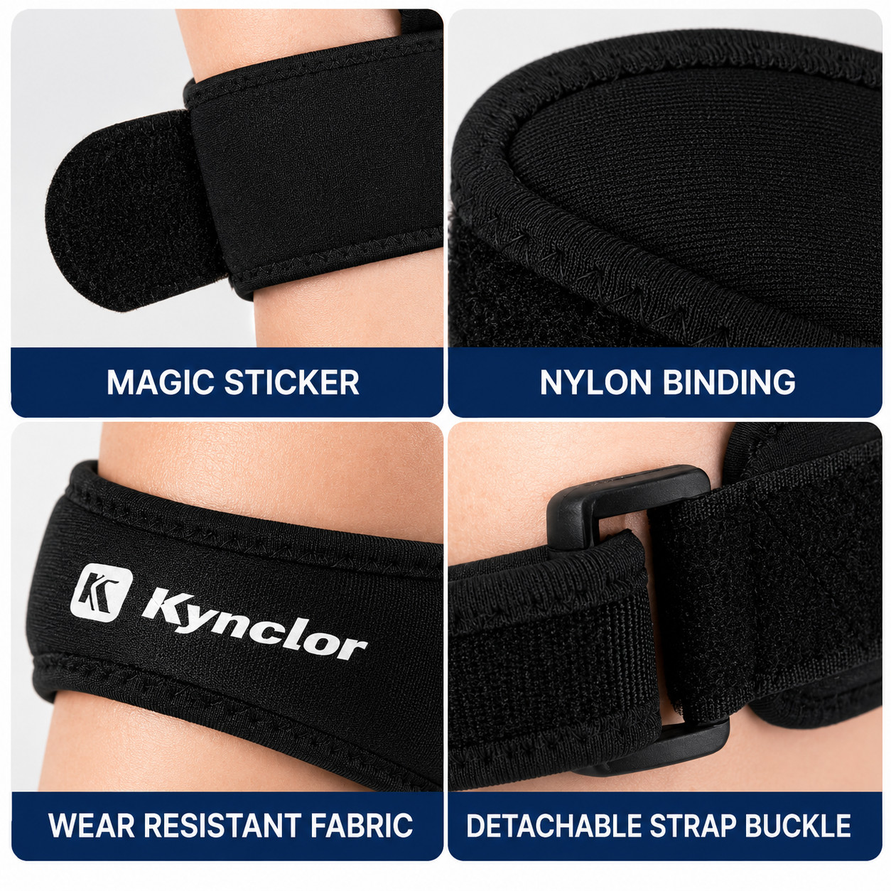 2Pcs Knee Patellar Tendon Strap Adjustable Support Brace for Running Sports