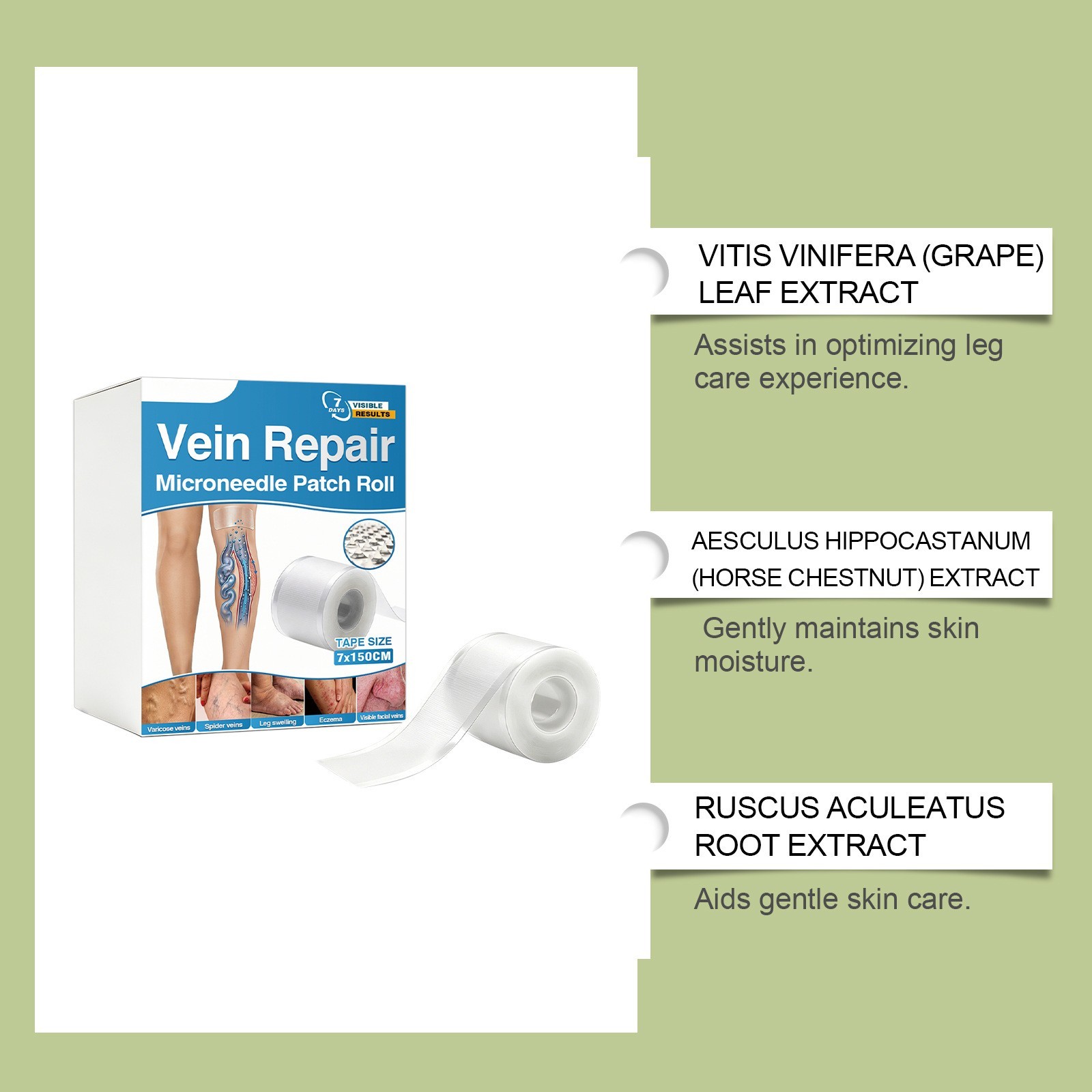 Vein Repair Microneedle Patch Roll, Vein Repair Patches, Professional Treatment