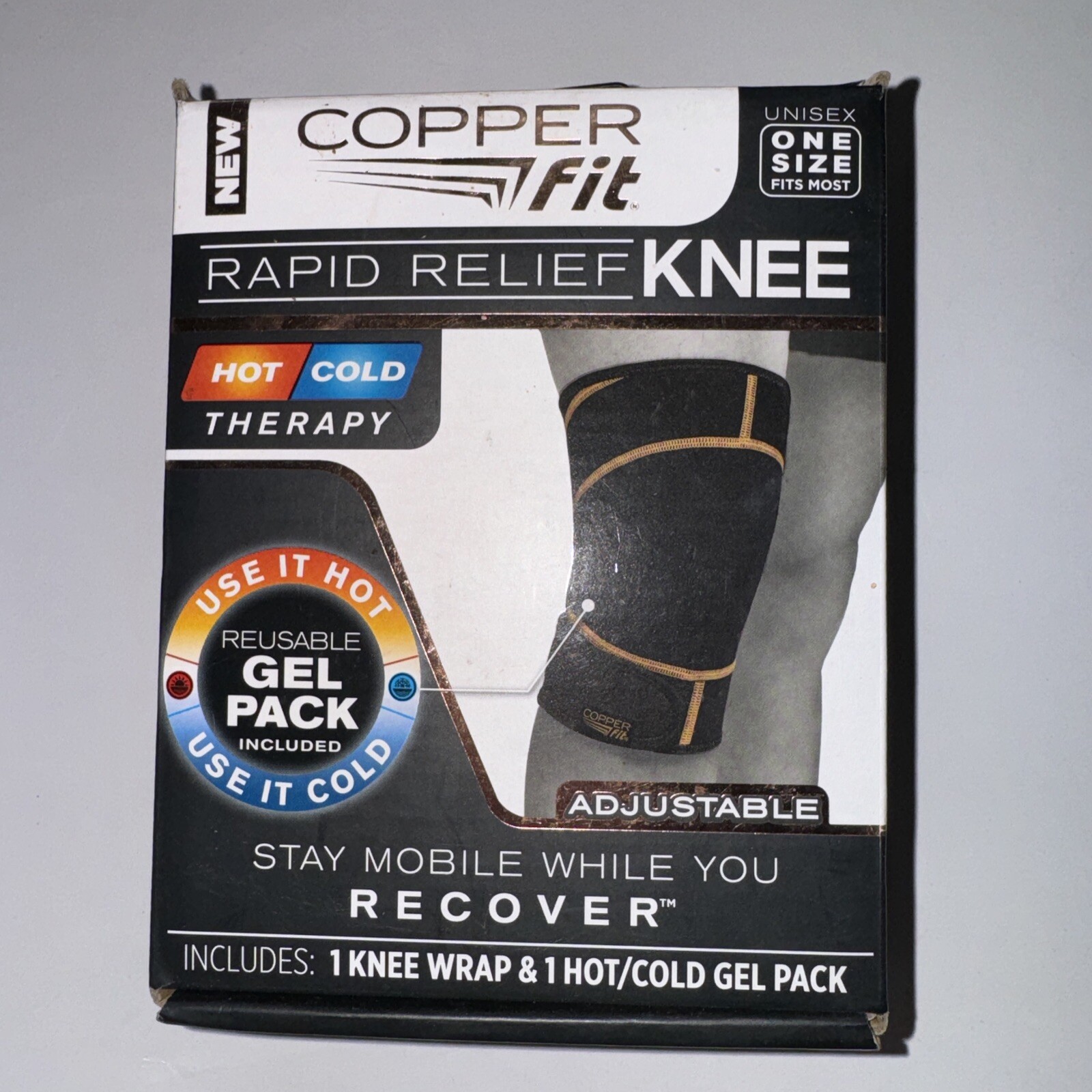 Copper Fit Rapid relief KNEE Unisex one size fits most. New/Open Damaged box.